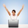 girl with hands in air