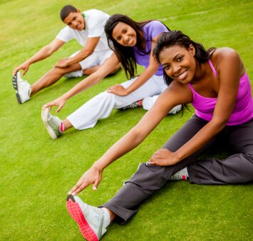 People exercising outdoors