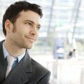 happy businessman smiling