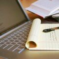 notepad on laptop